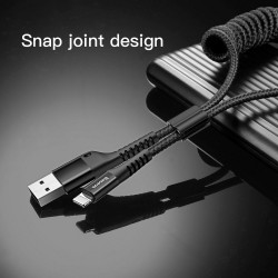 Καλώδιο Data Baseus Fish-Eye Spring USB-A to Apple Lightning 2A 40-100cm Black (CALSR-01)