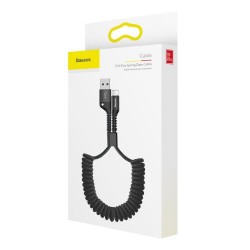 Καλώδιο Data Baseus Fish-Eye Spring USB-A to Apple Lightning 2A 40-100cm Black (CALSR-01)