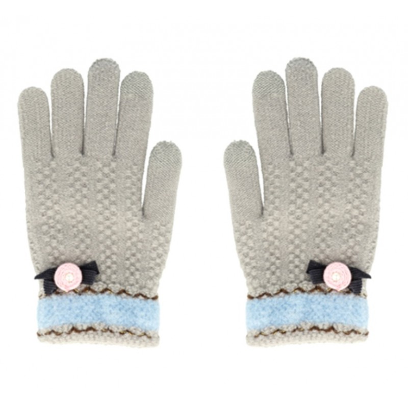 Γάντια για οθόνες αφής Smart Gloves with Flowers Grey