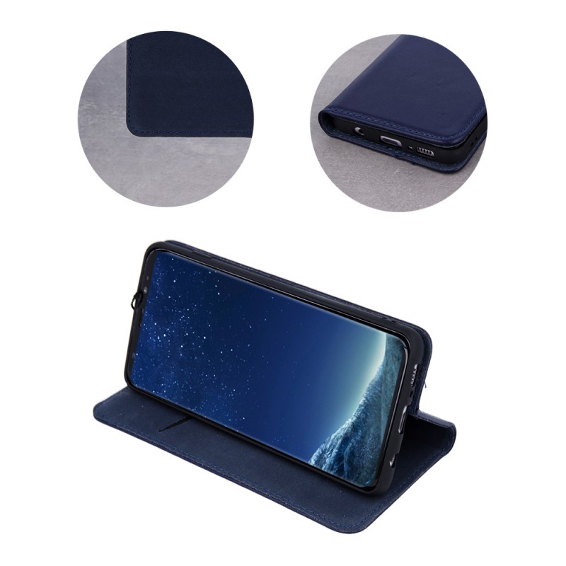 Θήκη Book Smart Pro Genuine Leather Xiaomi Redmi Note 12 Pro Navy Blue