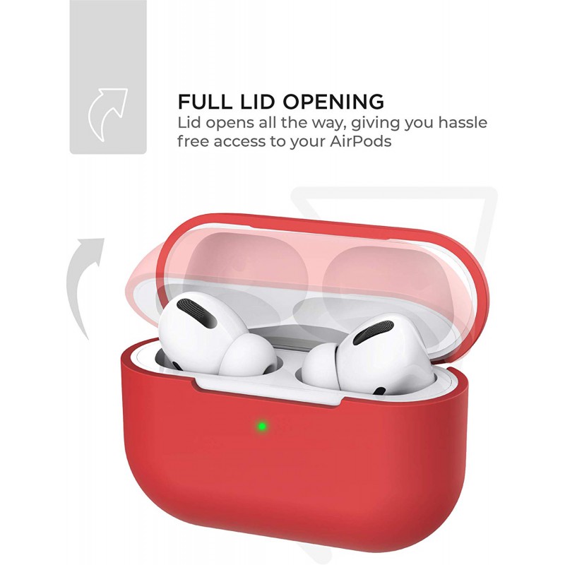 Θήκη TPU Apple Airpods Pro 1 / 2 Silicone Skin Red Θήκη TPU Apple Airpods Pro 1 / 2 Silicone Skin Red