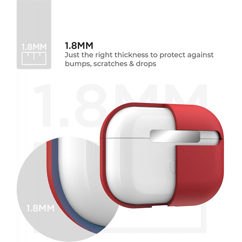 Θήκη TPU Apple Airpods Pro 1 / 2 Silicone Skin Red Θήκη TPU Apple Airpods Pro 1 / 2 Silicone Skin Red
