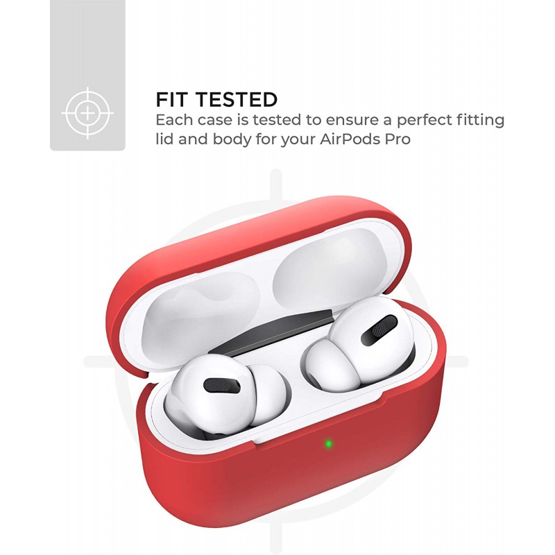 Θήκη TPU Apple Airpods Pro 1 / 2 Silicone Skin Red Θήκη TPU Apple Airpods Pro 1 / 2 Silicone Skin Red