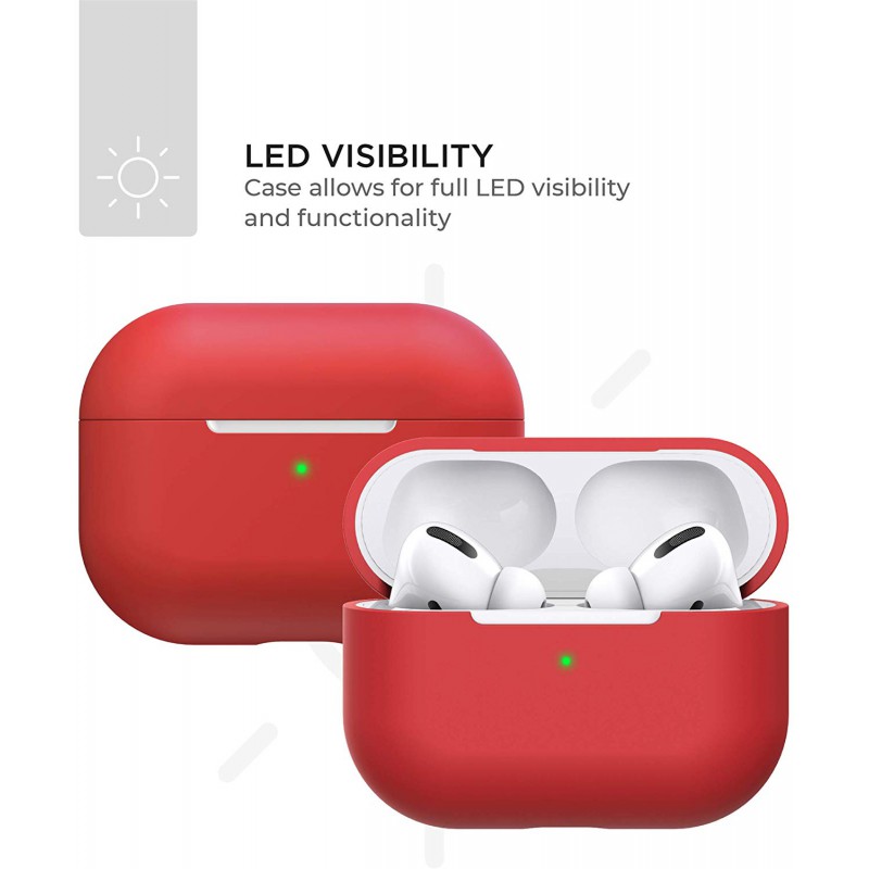 Θήκη TPU Apple Airpods Pro 1 / 2 Silicone Skin Red Θήκη TPU Apple Airpods Pro 1 / 2 Silicone Skin Red