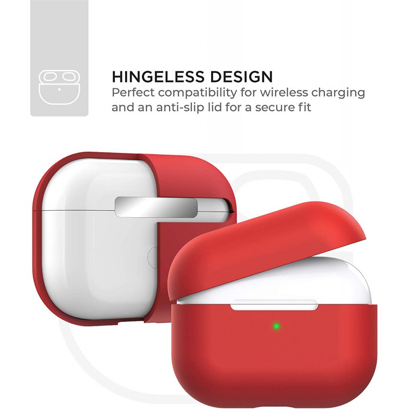 Θήκη TPU Apple Airpods Pro 1 / 2 Silicone Skin Red Θήκη TPU Apple Airpods Pro 1 / 2 Silicone Skin Red