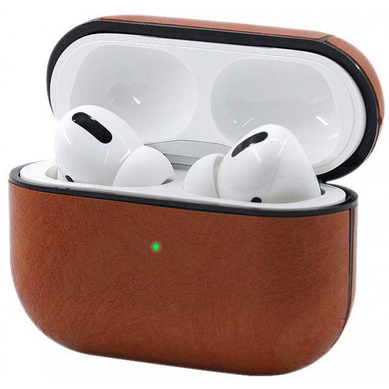 Θήκη Genuine Leather Apple Airpods Pro 1 / 2 Light Brown