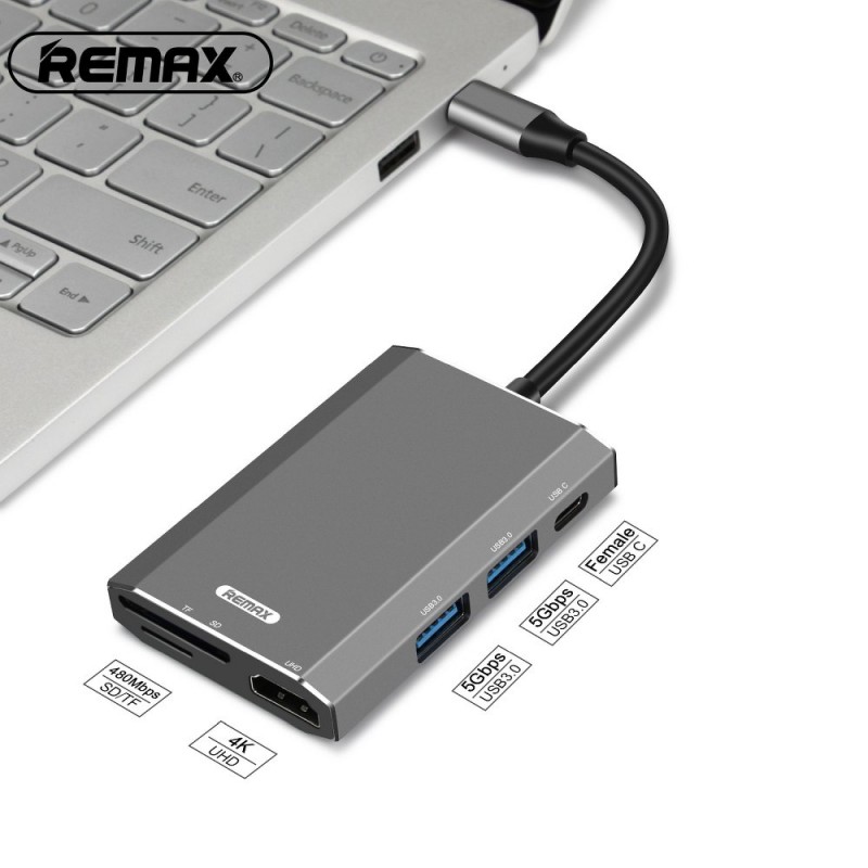 Αντάπτορας Remax Hub 6in1 Type-C to Multiport (RU-U30) Αντάπτορας Remax Hub 6in1 Type-C to Multiport (RU-U30)