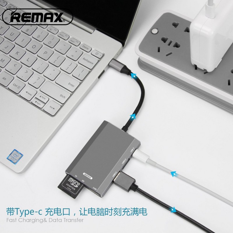 Αντάπτορας Remax Hub 6in1 Type-C to Multiport (RU-U30) Αντάπτορας Remax Hub 6in1 Type-C to Multiport (RU-U30)