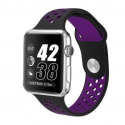 Ανταλλακτικό λουράκι QuickFit Apple Watch 1/2/3/4/5/6/SE/7/8 (42/44/45/49mm) Softband Black/Purple