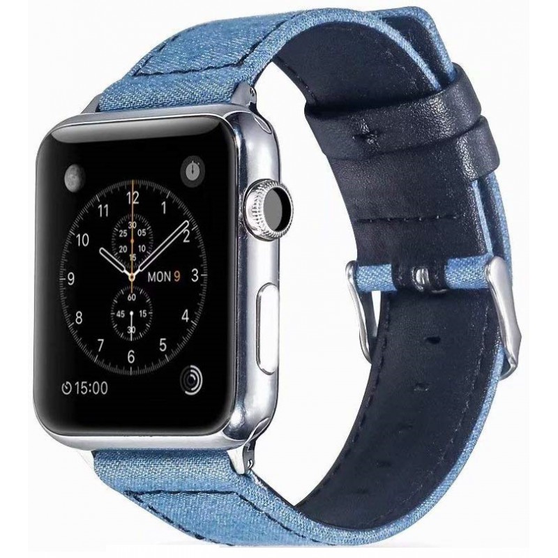 Ανταλλακτικό λουράκι QuickFit Apple Watch 1/2/3/4/5/6/SE/7/8 (42/44/45/49mm) Denim Light Blue