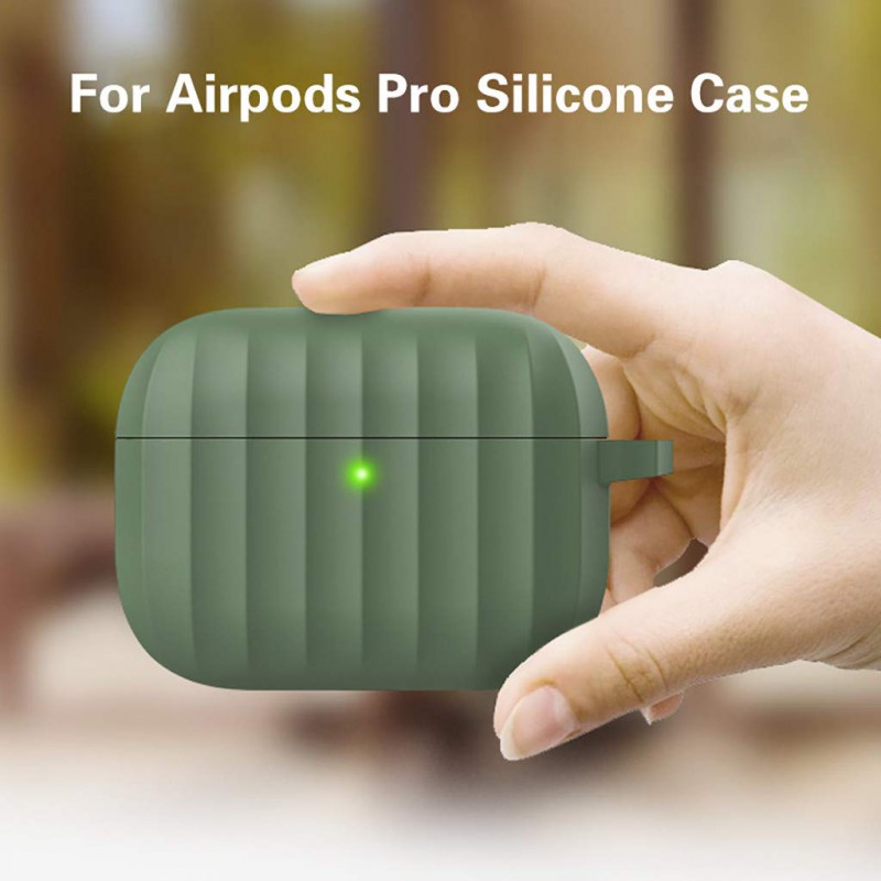 Θήκη TPU Apple Airpods Pro 1 / 2 Silicone Stripes Army Green