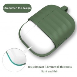Θήκη TPU Apple Airpods Pro 1 / 2 Silicone Stripes Army Green