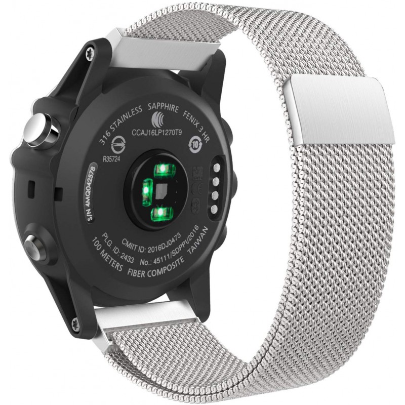 Ανταλλακτικό λουράκι Milanese Band Garmin Fenix 3/5x/3HR/5X Plus/6x/6x Pro/7x Silver (26mm)