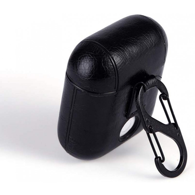Θήκη Airpods 2/Airpods Retro Genuine Leather Cover with Carabiner Red