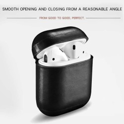 Θήκη Airpods 2/Airpods Retro Genuine Leather Cover with Carabiner Red