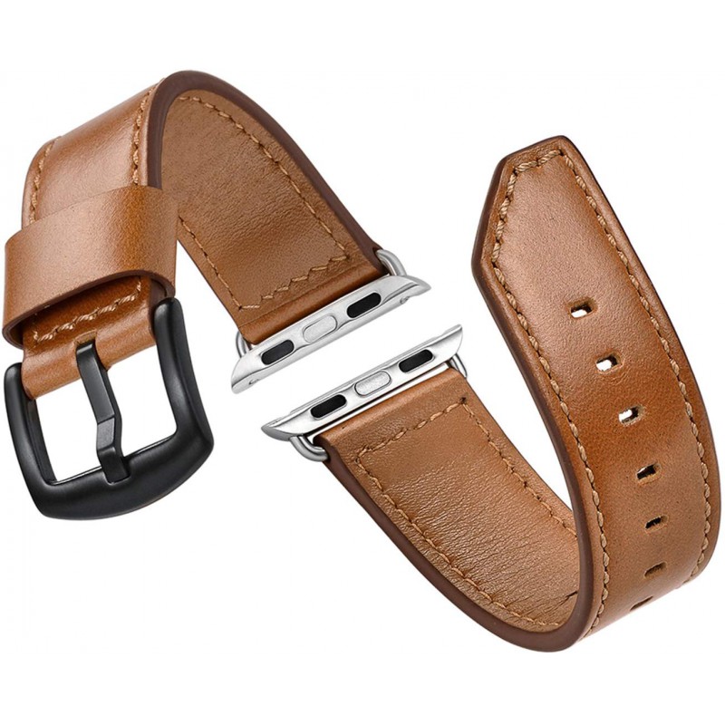 Ανταλλακτικό λουράκι QuickFit Herms Leather Apple Watch 1/2/3/4/5/6/SE/7/8 (42/44/45/49mm) Knife Tail Brown