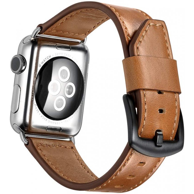 Ανταλλακτικό λουράκι QuickFit Herms Leather Apple Watch 1/2/3/4/5/6/SE/7/8 (42/44/45/49mm) Knife Tail Brown
