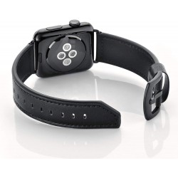 Ανταλλακτικό λουράκι QuickFit Herms Leather Apple Watch 1/2/3/4/5/6/SE/7 (38/40/41mm) Black