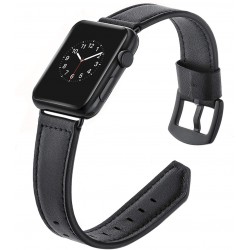 Ανταλλακτικό λουράκι QuickFit Herms Leather Apple Watch 1/2/3/4/5/6/SE/7 (38/40/41mm) Black