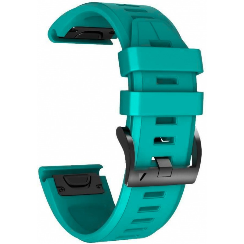 Ανταλλακτικό λουράκι QuickFit Garmin Fenix 5/5 Plus/6/6 Pro/7/Forerunner 945/935 Black Buckle Smooth River Blue (22mm)