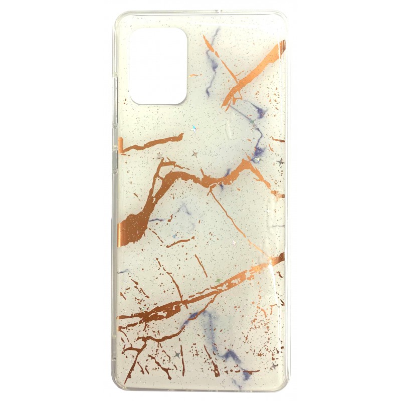 Θήκη TPU Marble Samsung Galaxy Note10 Lite N770 White/Gold