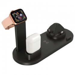 Βάση Ασύρματης Φόρτισης Qi Wireless Charging UD15 for Airpods,Smartwatches & Smartphones Black