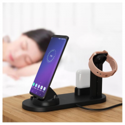 Βάση Ασύρματης Φόρτισης Qi Wireless Charging UD15 for Airpods,Smartwatches & Smartphones Black