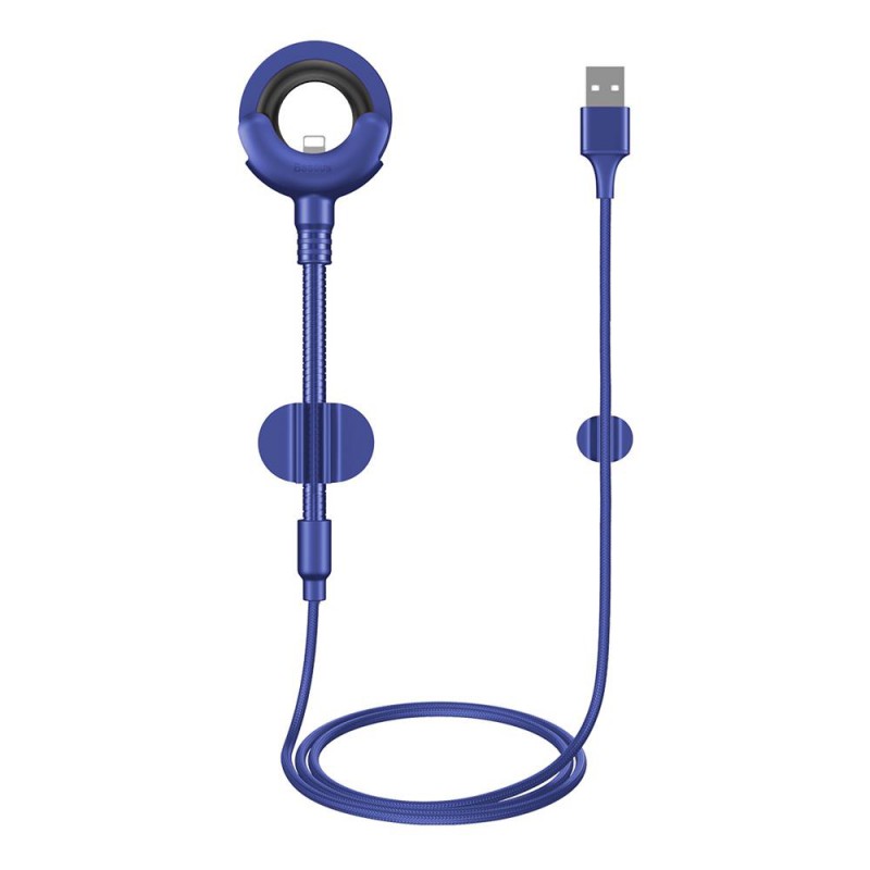 Καλώδιο Data & Βάση Αυτοκινήτου Baseus O-Type USB to Lightning 0.8m Blue (CALOX-03)