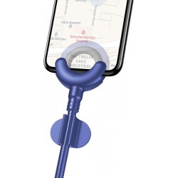 Καλώδιο Data & Βάση Αυτοκινήτου Baseus O-Type USB to Lightning 0.8m Blue (CALOX-03)