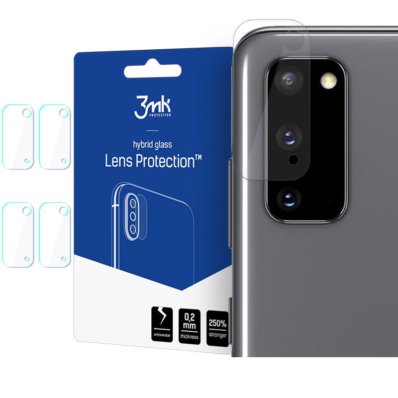 Γυαλί Προστασίας 3MK Camera Lens Samsung Galaxy S20 G980 Full Cover Tempered Glass 9H AntiCrash / AntiShock (4τμχ)