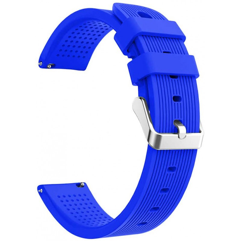 Ανταλλακτικό λουράκι QuickFit Silicone Strap για Samsung Galaxy Watch5 (40mm & 42mm)/Watch4 (40mm & 44mm)/ Watch4 Classic (42mm & 46mm)/ Watch3(41mm)/Active 2(40/44mm)/Amazfit GTS 3 (43mm)/GTR(42mm) (20mm) Official Type Royal Blue