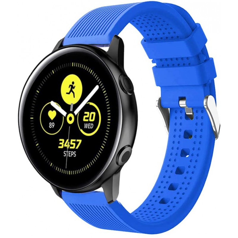 Ανταλλακτικό λουράκι QuickFit Silicone Strap για Samsung Galaxy Watch5 (40mm & 42mm)/Watch4 (40mm & 44mm)/ Watch4 Classic (42mm & 46mm)/ Watch3(41mm)/Active 2(40/44mm)/Amazfit GTS 3 (43mm)/GTR(42mm) (20mm) Official Type Royal Blue
