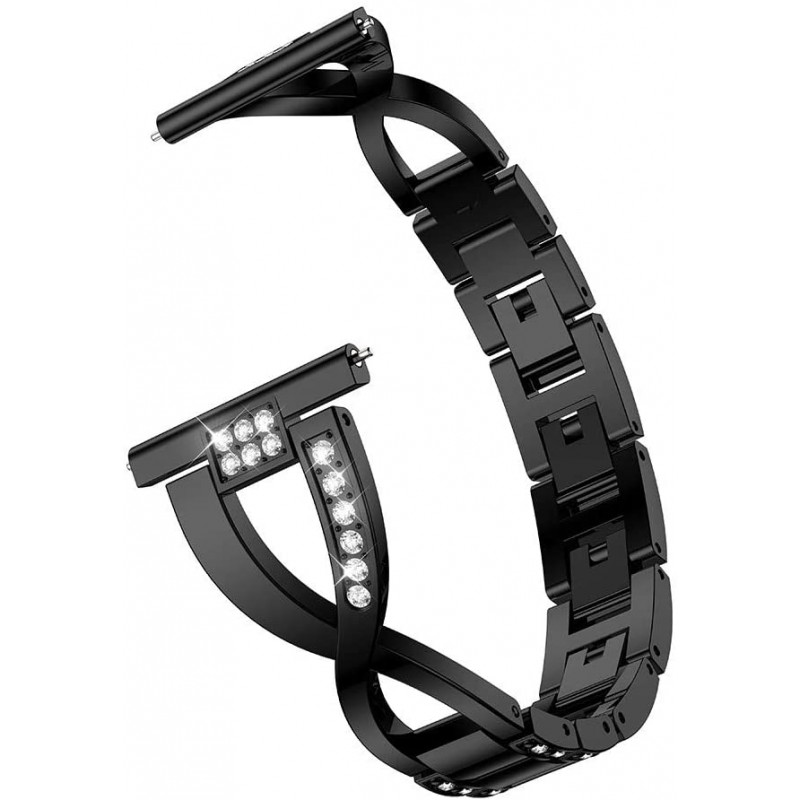 Ανταλλακτικό λουράκι QuickFit Apple Watch 1/2/3/4/5/6/SE/7 (38/40/41mm) Stainless Diamonds Black Ανταλλακτικό λουράκι QuickFit Apple Watch 1/2/3/4/5/6/SE/7 (38/40/41mm) Stainless Diamonds Black