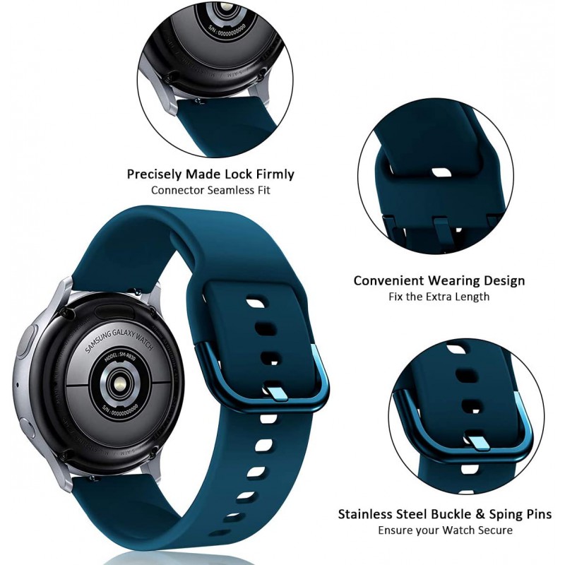 Ανταλλακτικό λουράκι QuickFit With Colorful Buckle Smoothband White για Samsung Galaxy Watch3(45mm)/Watch(46mm)/Huawei Watch 3 (46mm)/ Watch 3 Pro (48mm)/GT 2/Pro/Honor GS Pro/Amazfit GTR 3 (46mm)/GTR 3 Pro/GTR(47mm)/ Stratos 3(48mm) (22mm)