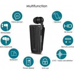 Ακουστικό Bluetooth iPro RH219s Retractable Black/Grey
