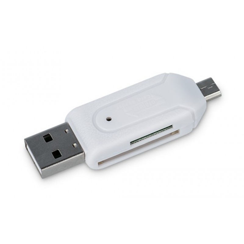 Αντάπτορας Forever OTG USB-A to MicroUSB Card Reader SD/MicroSD White