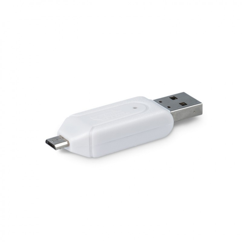 Αντάπτορας Forever OTG USB-A to MicroUSB Card Reader SD/MicroSD White