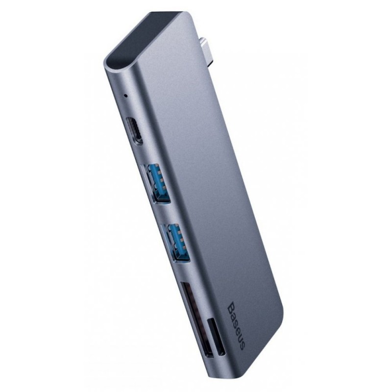 Αντάπτορας Baseus Harmonica Hub 5in1 Type-C to Multiport Grey (CAHUB-K0G)