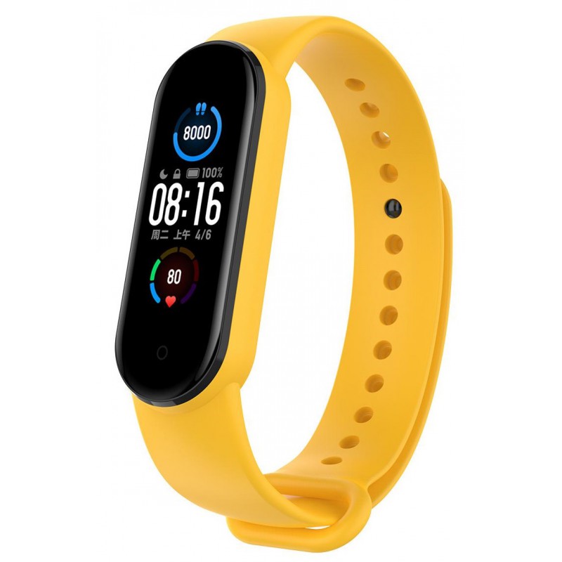 Ανταλλακτικό λουράκι Xiaomi Mi Band 5/6 with Anti-Lost Silicone Ring Yellow