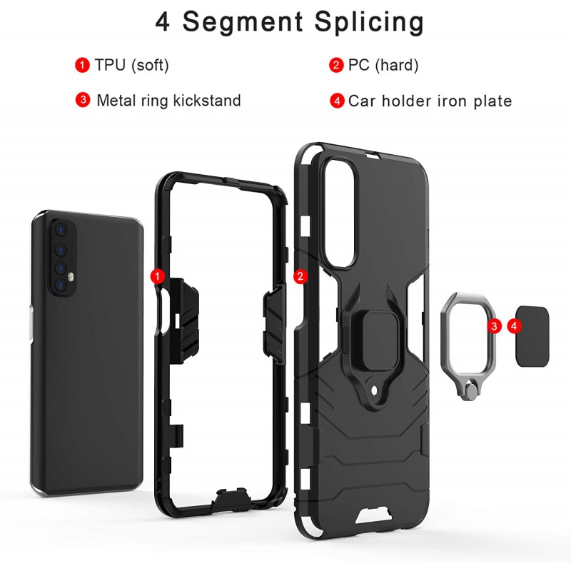 Θήκη PC & TPU Magnetic Ring Kickstand Xiaomi Poco C40 Black
