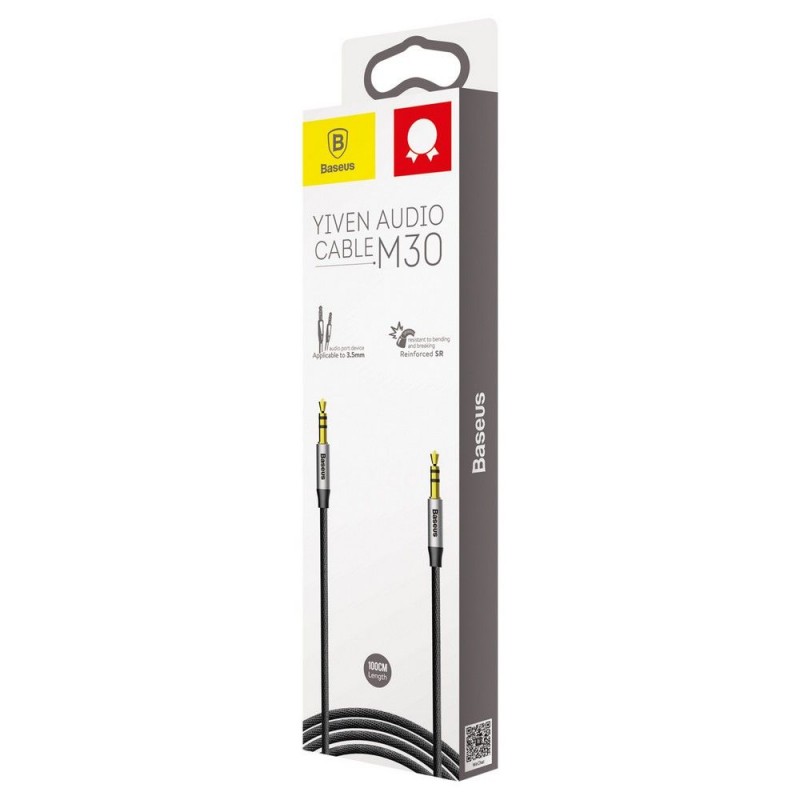 Καλώδιο Audio Baseus M30 Mini Jack 3.5mm 1m Silver/Black (CAM30-BS1) Καλώδιο Audio Baseus M30 Mini Jack 3.5mm 1m Silver/Black (CAM30-BS1)