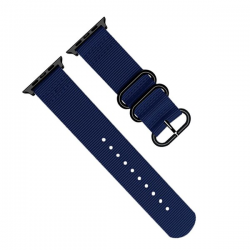 Ανταλλακτικό λουράκι QuickFit Nylon Apple Watch 1/2/3/4/5/6/SE/7 (38/40/41mm) Three Buckle Blue