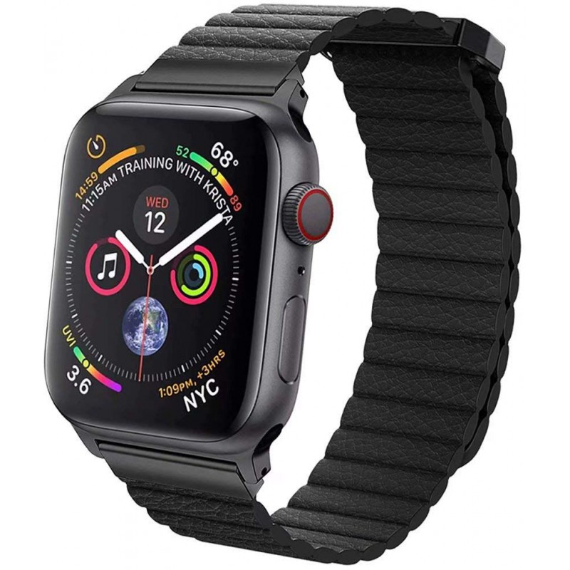 Ανταλλακτικό λουράκι Leather Loop Sport QuickFit  Apple Watch 1/2/3/4/5/6/SE/7 (38/40/41mm) Black