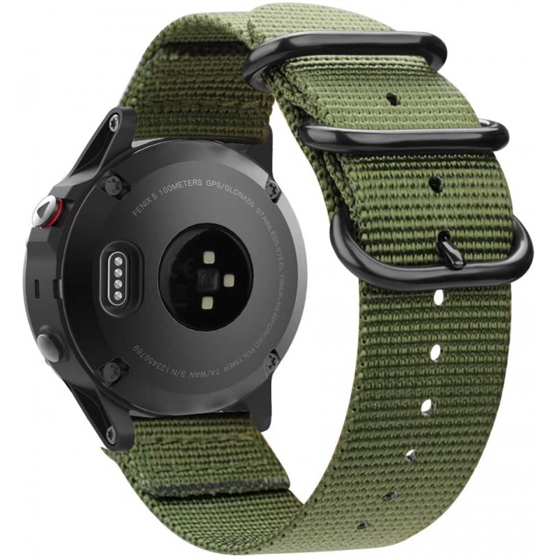 Ανταλλακτικό λουράκι QuickFit Nylon Garmin Fenix 5/5 Plus/6/6 Pro/7/Forerunner 945/935 Three Buckle Green (22mm)