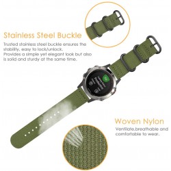 Ανταλλακτικό λουράκι QuickFit Nylon Garmin Fenix 5/5 Plus/6/6 Pro/7/Forerunner 945/935 Three Buckle Green (22mm)