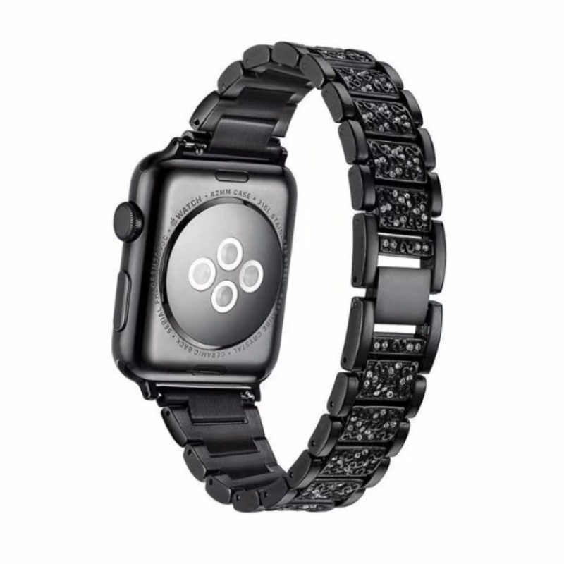 Ανταλλακτικό λουράκι QuickFit Apple Watch 1/2/3/4/5/6/SE/7/8 (42/44/45/49mm) Stainless Steel Diamond Black Ανταλλακτικό λουράκι QuickFit Apple Watch 1/2/3/4/5/6/SE/7/8 (42/44/45/49mm) Stainless Steel Diamond Black