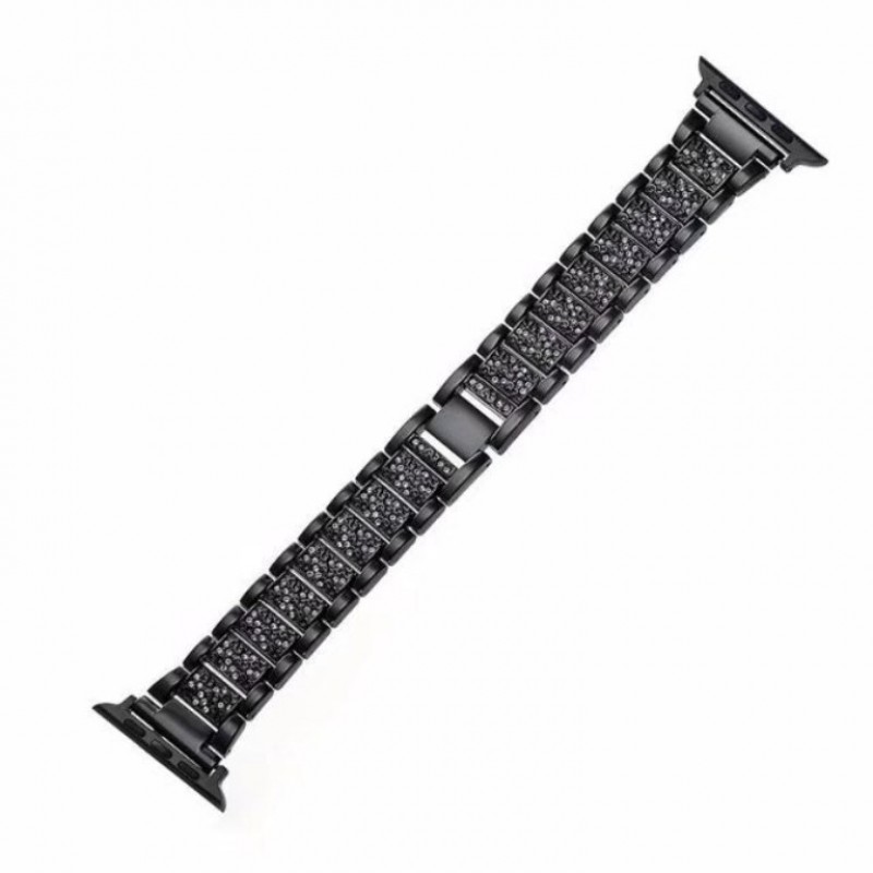 Ανταλλακτικό λουράκι QuickFit Apple Watch 1/2/3/4/5/6/SE/7/8 (42/44/45/49mm) Stainless Steel Diamond Black Ανταλλακτικό λουράκι QuickFit Apple Watch 1/2/3/4/5/6/SE/7/8 (42/44/45/49mm) Stainless Steel Diamond Black