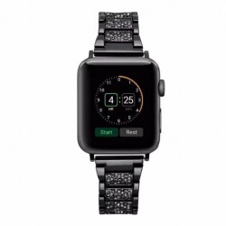 Ανταλλακτικό λουράκι QuickFit Apple Watch 1/2/3/4/5/6/SE/7/8 (42/44/45/49mm) Stainless Steel Diamond Black Ανταλλακτικό λουράκι QuickFit Apple Watch 1/2/3/4/5/6/SE/7/8 (42/44/45/49mm) Stainless Steel Diamond Black