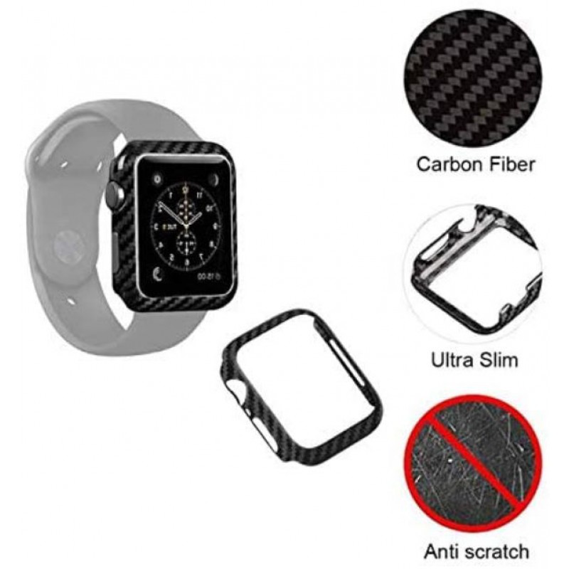 Θήκη Shockproof Cover Apple Watch 4/5/5/SE (44mm) TPU Carbon Fiber Black Θήκη Shockproof Cover Apple Watch 4/5/5/SE (44mm) TPU Carbon Fiber Black