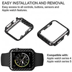 Θήκη Shockproof Cover Apple Watch 4/5/5/SE (44mm) TPU Carbon Fiber Black Θήκη Shockproof Cover Apple Watch 4/5/5/SE (44mm) TPU Carbon Fiber Black